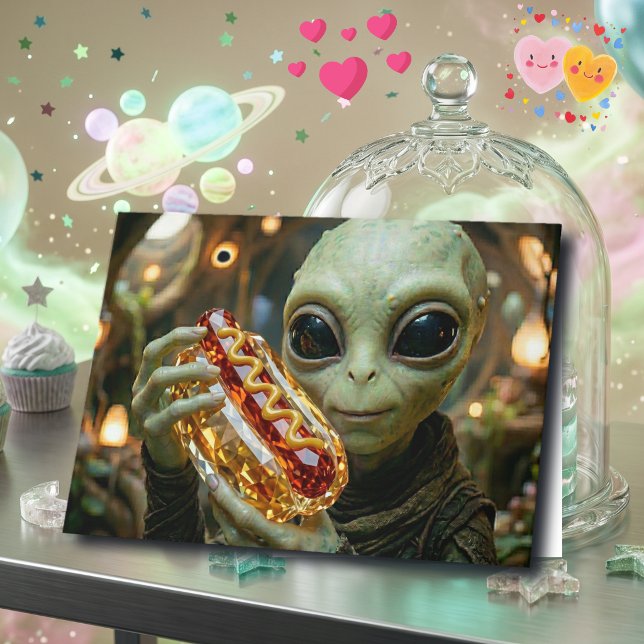 Frohes Anniversarium  | Lustiger Alien-Wortwitz Karte (Von Creator hochgeladen)