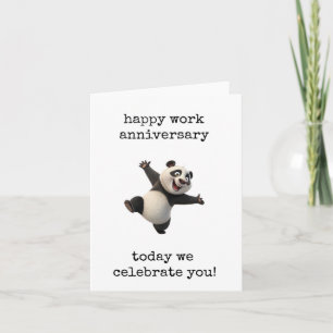 Frohes Arbeitsjubiläum, Feiere Dich, Panda Bär Karte