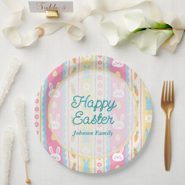 Frohes buntes Ostern  Pappteller (Hochzeit)