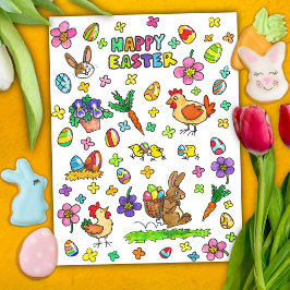 Frohes buntes Ostern Postkarte