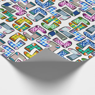 Frohes, buntes Sockmuster Geschenkpapier