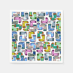 Frohes, buntes Sockmuster Serviette