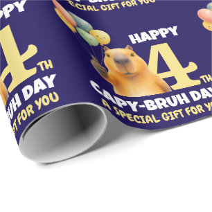 FROHES CAPY BRUH TAG Custom 4. Geburtstag Capybara Geschenkpapier