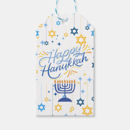 Frohes Chanukka Blau Und Gold Geschenkanhänger