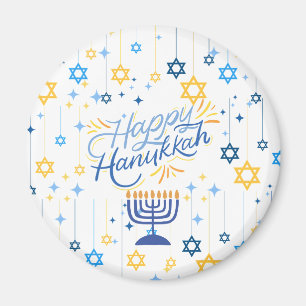 Frohes Chanukka Blau Und Gold Magnet