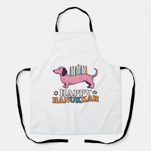 Frohes Chanukka Dachshund Menora Hund Shirt Design Schürze