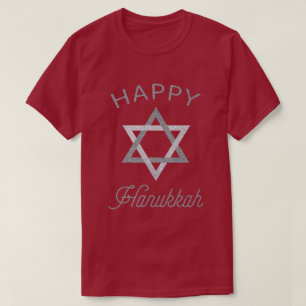 Frohes Chanukka Davidstern Glitzer T-Shirt