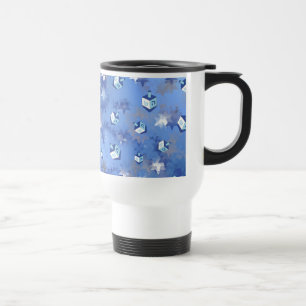 Frohes Chanukka Falling Stern und Dreidels Reisebecher