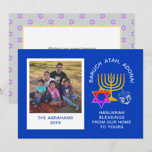 Frohes Chanukka Gesegnet seist du, Herr ADONAI Fot Feiertagskarte