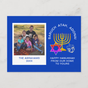Frohes Chanukka Gesegnet seist du, Herr ADONAI Fot Feiertagspostkarte