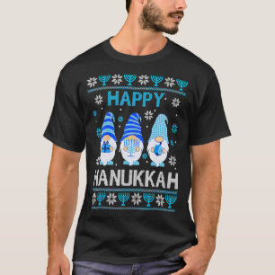 Frohes Chanukka Gnom Gnomies Menora Pyjama Hässlic T-Shirt