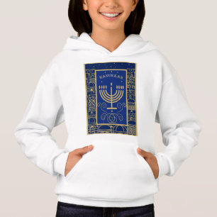 Frohes Chanukka Gold Menora Jüdischer Feiertag Hoodie
