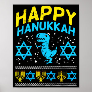Frohes Chanukka Jewi-Rex Hässliches Chanukka Sweat Poster