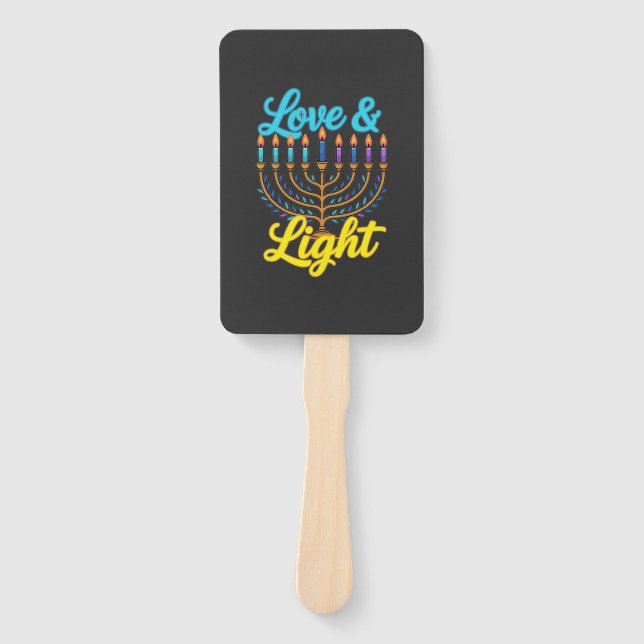 Frohes Chanukka-Menora-Lichterfest Fächer (Vorderseite)