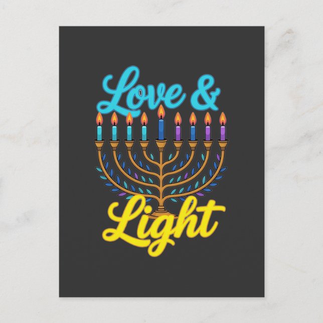 Frohes Chanukka-Menora-Lichterfest Postkarte (Vorderseite)