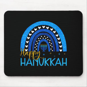Frohes Chanukka Menora Regenbogen Jüdisches Gesche Mousepad