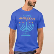 Frohes Chanukka Minimalistisches Blau Familienfeie