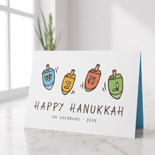 Frohes Chanukka Moderne Dreidel Feiertagskarte