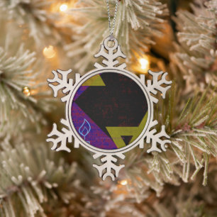 Frohes Chanukka Stern Davids Menora Dreidel Schlüp Schneeflocken Zinn-Ornament