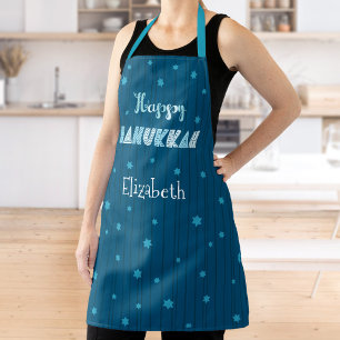 Frohes Chanukka Teal Moderne Whimsical-Typografie Schürze