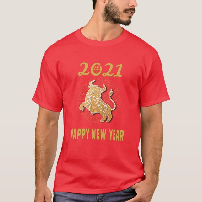 Frohes chinesisches Neujahr 2021 T-Shirt (Vorderseite)