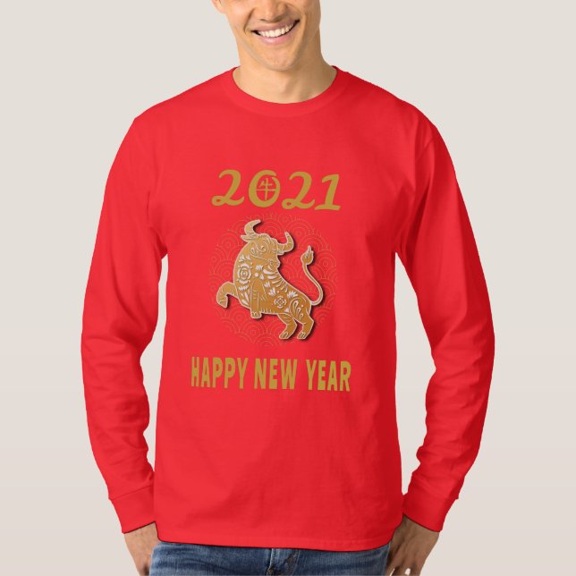 Frohes chinesisches Neujahr 2021 T-Shirt (Vorderseite)