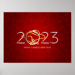 Frohes chinesisches Neujahr 2023 Poster