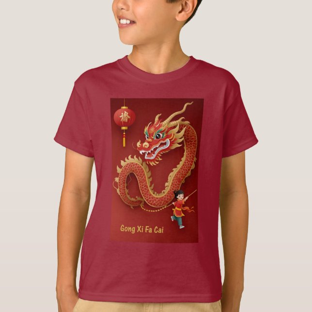 Frohes chinesisches Neujahr 2024 Jahr des Drachen T-Shirt (Vorderseite)