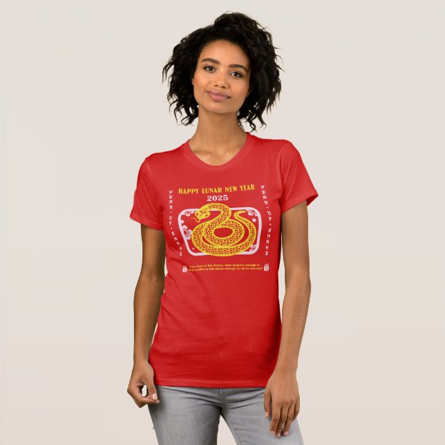 Frohes chinesisches Neujahr 2025 T - Shirt (Vorne ganz)