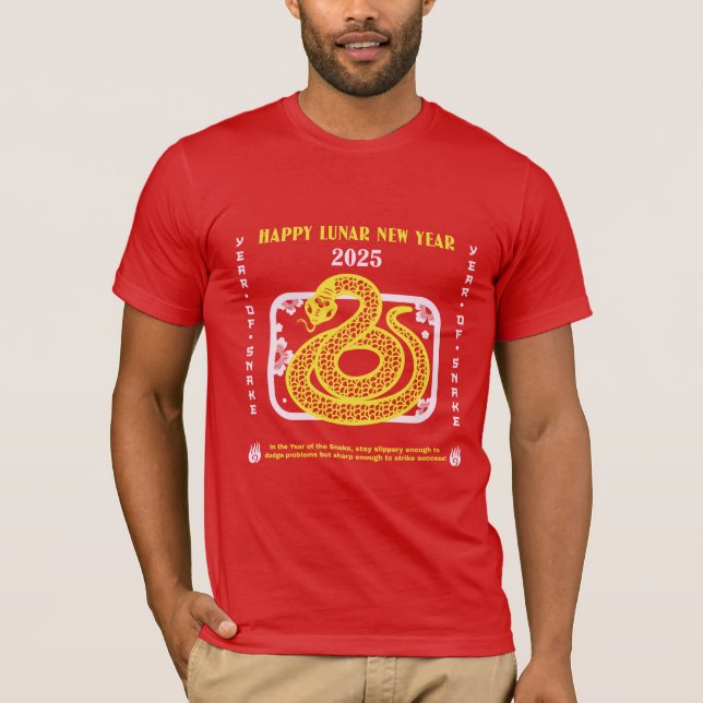 Frohes chinesisches Neujahr 2025 T-Shirt (Vorderseite)