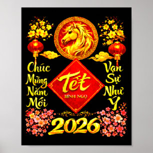 Frohes chinesisches Neujahr 2026 Jahr des Pferdes  Poster