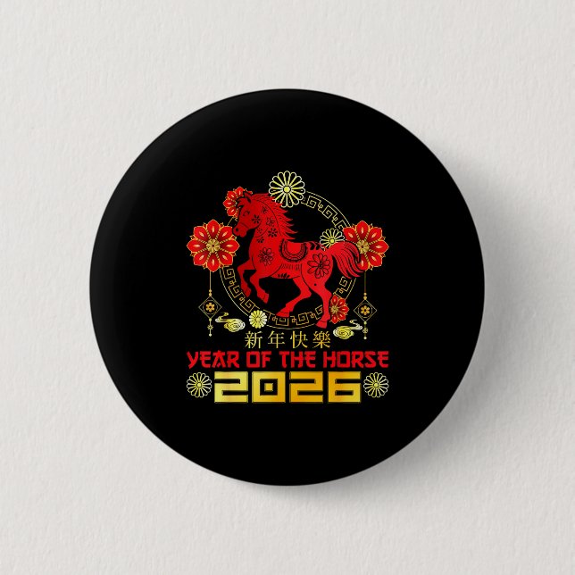 Frohes chinesisches Neujahr 2026 Mondneujahr des  Button (Vorderseite)