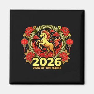 Frohes chinesisches Neujahr des Feuerpferds chines Magnet