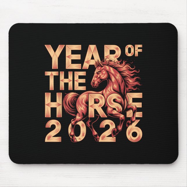 Frohes chinesisches Neujahr des Pferdes 2026 Lunar Mousepad (Vorne)