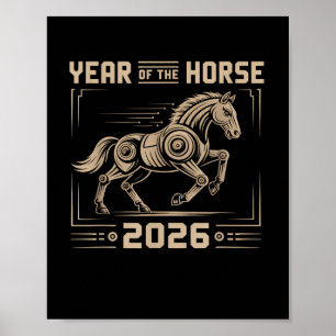 Frohes chinesisches Neujahr des Pferdes 2026 Lunar Poster
