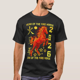 Frohes chinesisches Neujahr des Pferdes 2026 Lunar T-Shirt