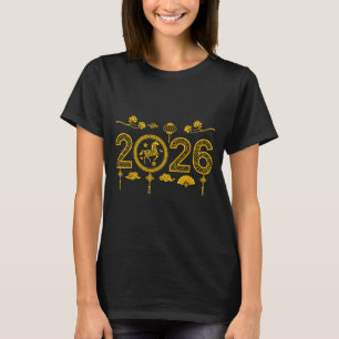 Frohes chinesisches Neujahr des Pferdes 2026 Lunar T-Shirt