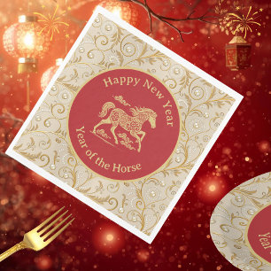 Frohes chinesisches Neujahr des Pferdes Elegant Go Serviette