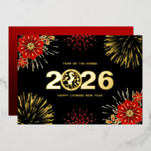 Frohes chinesisches Neujahr des Pferdes in Schwarz