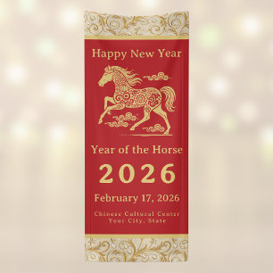 Frohes chinesisches Neujahr des Pferdes Vertikal G Banner