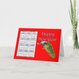 Frohes chinesisches Neujahr mit Kalender Vietnam T Feiertagskarte
