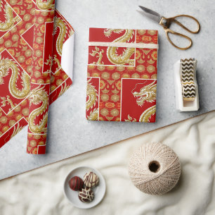 Frohes chinesisches Neujahr moderne asiatische Mus Geschenkpapier