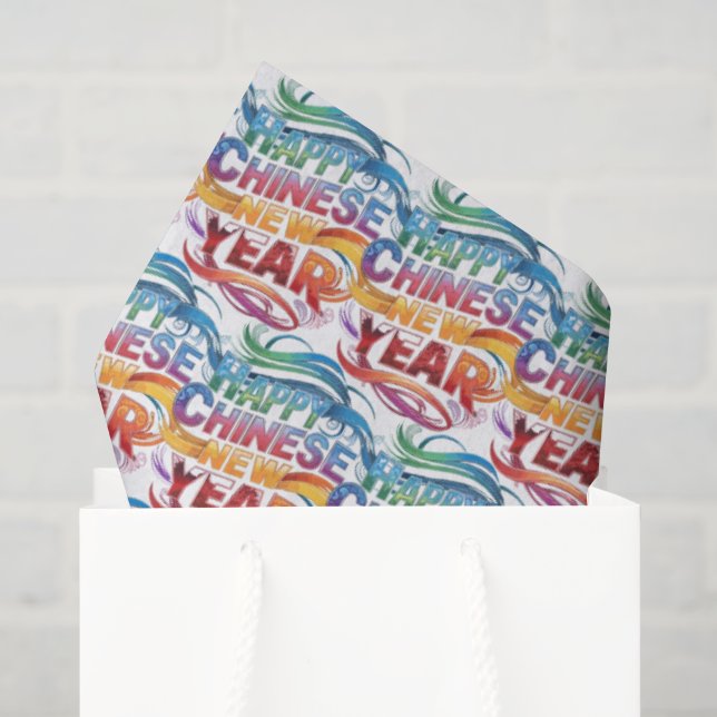 Frohes chinesisches Neujahr  Seidenpapier (Geschenktüte)
