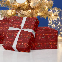 Frohes chinesisches Neujahr tiefrot Geschenkpapier