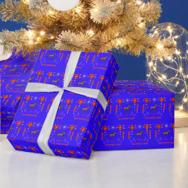 Frohes chinesisches Neujahrsblau Geschenkpapier