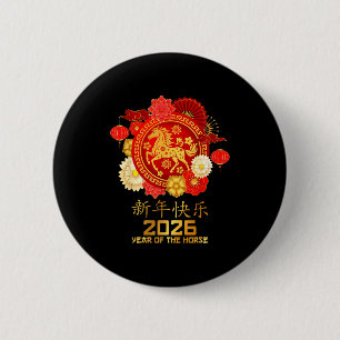 Frohes chinesisches Neujahrsfest 2026 Jahr des Pfe Button