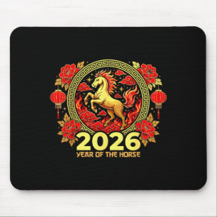 Frohes chinesisches Neujahrsfest des Feuerpferds c Mousepad