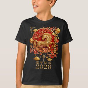Frohes chinesisches Neujahrsfest des Pferdes 2026 T-Shirt