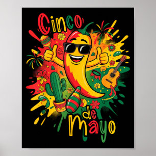 Frohes Cinco de Mayo Fest mexikanische Party 5. Ma Poster