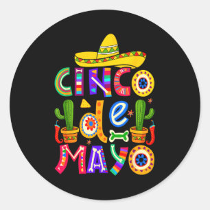 Frohes Cinco de Mayo Fiesta Squad 5. Mai mexikanis Runder Aufkleber